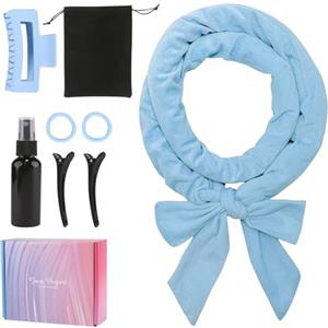 GUIGA Bigodino Senza Calore per Boccoli, Set Di Bigodini Antiscivolo, Fascia Morbida Curler Arricciacapelli, Crea bellissimi ricci senza danneggiare i tuoi capelli, Adatto a Capelli Corti/Medi/Lunghi,Blu