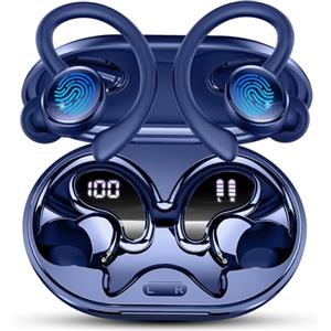 Matast Cuffie Bluetooth 5.4, Auricolari Bluetooth Sport con 3D Bass Hifi Stereo, 50 Ore Cuffie Wireless In Ear Cancellazione Rumore ENC Blu Navy