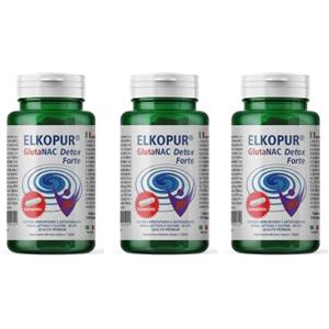 SCEN Elkopur GlutaNAC Detox - L‑Glutatione Ridotto + NAC + Vitamina E + Selenio - Capsule Gastroresistenti - Made in Italy - Confezione da 3