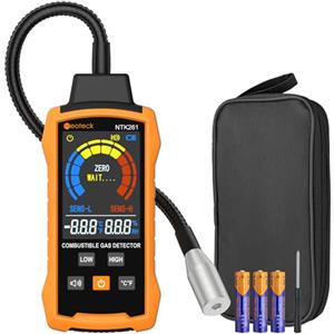 Neoteck Rivelatore di Gas Naturale con Collo d'oca da 12" Rivelatore di Gas Combustibile con Allarme Acustico e Visivo Test Metano Propano Benzina CO Gas Naturale per Gasdotto Stufa a Gas e RV