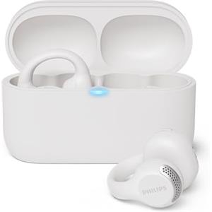 Philips TAQ2000WT auricolari ear-cuff True Wireless open-ear Multipoint Bluetooth - 28 ore di riproduzione, Ricarica tascabile, Chiamate chiare per spostamenti ed allenamento - Bianco