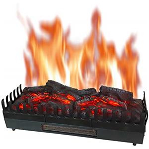 CHEMIN'ARTE Camino elettrico con Effetto Fiamma XL - LED - Legno Sintetico - 67 x 23 x 24 cm - Fuoco Elettrico - Riscalmento 2000W