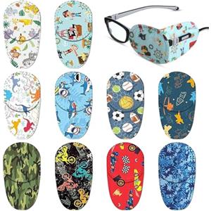 SYEYCW 10 Pezzi Bende Oculari, Eye Patch Coprente per Occhio Pigro Ambliopia, Cartoon Eyepatch per Gli Occhiali Trattare Occhio Pigro Amblyopia Strabismus per Gli Occhi Sinistro e Destro