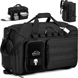 BAGZY Borsone Palestra Uomo 50 Litri, Zaino da Palestra Zaino Tattico Militare Borsa Crossfit Borsone Viaggio Impermeabile Borsoni Viaggio 55x35x25cm Con Scomparto per Sport Fitness Weekender Camping