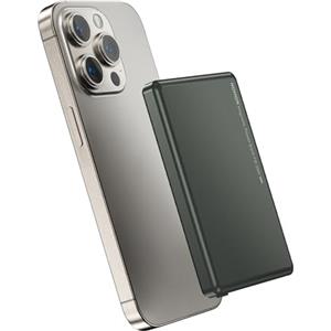 NOHON Wireless Magnetico 5000mAh Powerbank: Ultra-slim 8MM Caricatore Mag-Safe Power Bank | Batteria Portatile PD 20W USB-C Ricarica Compatibile con iPhone 17/16/15/14/13/12 Pro/Pro Max(Grigio Nero)