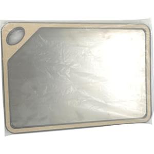 VINATO Tagliere Doppia Faccia in Acciaio Inox e Fibra di Frumento, 40X28cm Antiscivolo, Facile da Pulire, Tagliere Professionale per Cucina, con Foro per Appendere, Beige