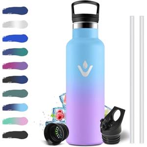 KollyKolla Borraccia Termica 500ml, Borraccia con Cannuccia, senza BPA, Isolamento Sottovuoto a Doppia Parete, Riutilizzabile, a Prova di Perdite, Borracce per Uffici, Palestra, Viaggio, Campeggio, Scuola