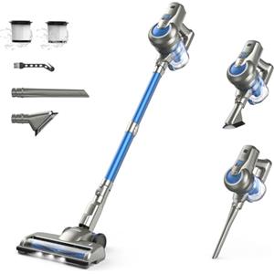 kalado KCV500 Aspirapolvere Senza Fili Potente, Scopa Elettrica Senza Fili con batteria rimovibile, Autonomia 35 Min, 23Kpa Aspirapolvere Senza Sacco, batteria rimovibile, Luci LED, Leggera