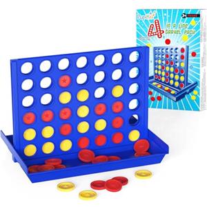 Pup Go 4 in Linea Formato Tascabile per Bambini di 3 Anni +, Gioco da Viaggio Perfetto per Bambini, Ideale per Auto & Aereo, Strategia Educativo da Tavolo per 2 Giocatori, Pieghevole e Portatile