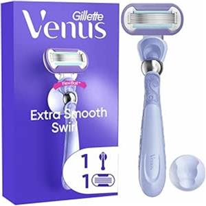 Gillette Venus Deluxe Smooth Swirl - Rasoio Donna a 5 Lame con Manico e 2 Testine di Ricambio, Tecnologia SkinCushion e FlexiBall