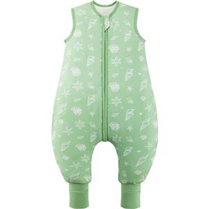 ToyaTec Sacco nanna con piedi, 2,5 Tog, super morbido, realizzato in rayon di bambù, per bambini, in fibra di bambù, per l'inverno, per l'autunno e l'inverno (verde, 70cm (6-18 Mesi))