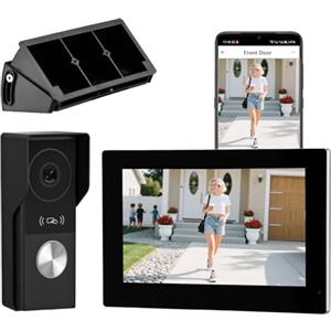 Honmidatek Videocitofono Connesso 2 fili, 7 Pollici Touch Monitor, 1080p, Audio Bidirezionale, Citofono con Sblocco Remoto, Rilevamento Umano,Visione Notturna, app Tuya