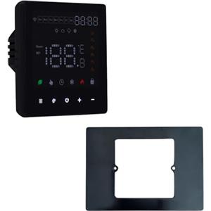 A2ZWORLD Termostato WiFi Touch Per Caldaia, 220V 3A, Nero Quadrato, Adattatore Scatola Placca Da 503 A 502 Incluso, App Tuya/Smart Life