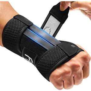 FREETOO Stabile Tutore Polso Destro con 3 Stecche Metallo, Comode Tutore Tunnel Carpale con Morbido Cuscino per Uso Quotidiano, Traspirante Polsiera Ortopedica per Tendinite,Artrite,Distorsione