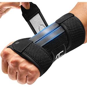 FREETOO Stabile Tutore Polso Sinistro con 3 Stecche Metallo, Comode Tutore Tunnel Carpale con Morbido Cuscino per Uso Quotidiano, Traspirante Polsiera Ortopedica per Tendinite,Artrite,Distorsione