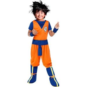 Funidelia Costume Ufficiale di Goku - Dragon Ball per bambino, Pantaloni, maglietta, polsiere, cintura e copristivali, Taglia 3-4 anni - Completo per bambini per feste, Carnevale e Halloween