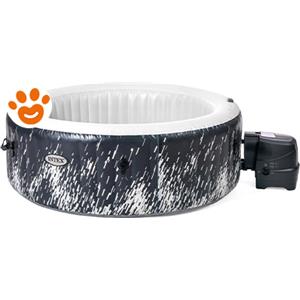 Intex PureSpa Bubble Glow Deluxe - Idromassaggio Gonfiabile Rotondo per 4 Persone con 140 Getti e Illuminazione LED Multicolore