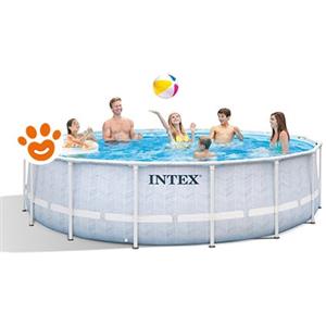 Intex Piscina Rotonda Prisma Frame Chevron (Ø488x122cm) con Pompa a Filtro Art. 26746