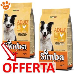 Monge Simba Crocchette per Cane con Pollo 10 kg - Alimento Completo per Cani Adulti con Vitamine A-D3-E