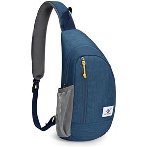 SKYSPER Zaino Monospalla con Protezione RFID, Borsello Monospalla Uomo Antifurto Borsa a Tracolla da Petto 9L per Viaggio Passeggio Trekking Nero