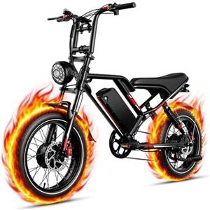 COCOMILA Bicicletta Elettrica,Potenti Doppi Motori,48v 17.5AH Doppia Sospensione Pneumatica 50.8CM,Distanza Guida 80KM,Adatto Adulti Vicino A Terra E Biciclette Elettriche Off Road,Un Carico Massimo 150Kg