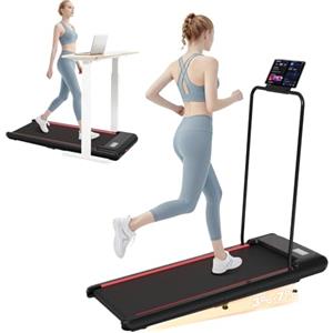 LIKESPORTING Tapis Roulant, Tapis Roulant Compatto con Manubrio Rimovibile, Walking Pad 3 Livelli Inclinazione, Supporto Tablet, Motore Silenzioso, Telecomando & Display, per Casa e Ufficio (Black)