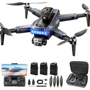 HYTOBP Drone GPS con Telecamera 4K Stabilizzato HYTOBP P17 Dotato di Motore Brushless, Ritorno Auto, Trasmissione 5G e 50 Min Autonomia - Kit Completo con 3 Batterie(nero)