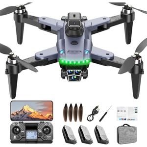 HYTOBP S166 Drone con Telecamera 4K Professionale per Adulti Principianti, Drone GPS con 3 Telecamere, Quadricottero RC con Motore Brushless, Trasmissione WiFi 5G, Ritorno Automatico(Medio)