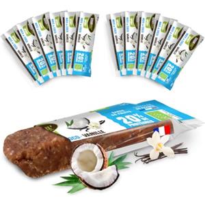 Gourmiz Barrette alla frutta proteiche Gourmiz - 12 x 40gr, barretta energetica biologica, datteri, cocco e vaniglia, snack vegani e proteici, bodybuilding e sport, proteine e senza glutine, barretta proteica