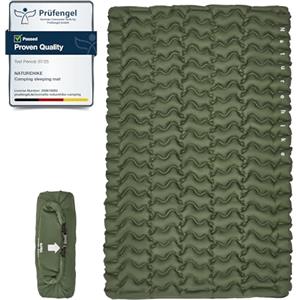Naturehike Materassino gonfiabile ultraleggero, leggero, singolo, per esterni, compatto e resistente all'umidità, per backpacking, campeggio, livello di ingresso (Verde militare - Doppio)