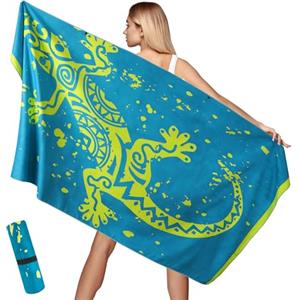 Aonext Telo Mare Microfibra Grande 200x100cm, Asciugamano Mare Compatti e Anti-Sabbia, Teli Mare Microfibra Spiaggia Leggero e ad Asciugatura Rapida, Dotato di Borsa a Rete, Telo Mare Uomo