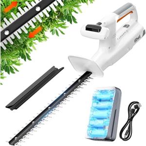 Litheli 20V Tagliasiepi a batteria, con batteria da 2,0 Ah. Impugnatura ergonomica, lama da 45 cm per lavori di rifinitura leggeri, peso di soli 2,3 kg.