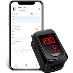 HOLFENRY Saturimetro Da Dito Professionale Certificato Con Bluetooth, Pulsossimetro Da Dito/Ossimetro Da Dito/Misuratore Ossigeno Da Dito Per Gli Adulti Che Controllano La SpO2 Frequenza Cardiaca, PI