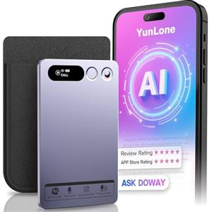 YunLone Registratore vocale con intelligenza artificiale, trascrivi e riepiloga con tecnologia AI, controllo tramite app, supporta 152 lingue, custodia magnetica, memoria 64 GB, registratore audio per lezioni