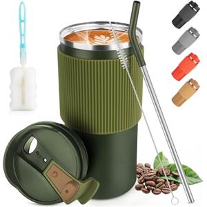 CS COSDDI Tazza termica, tazza da caffè da asporto Tazza da viaggio a tenuta stagna da 450 ml / 15 once con coperchio tazza da caffè con coperchio caffè da asporto tazza per tè caffè tazza da viaggio