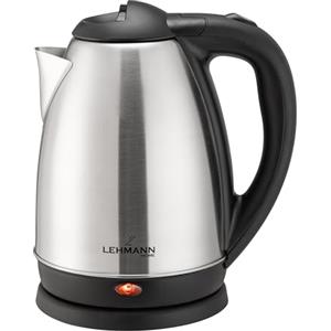 LEHMANN LHOEK-2220D - Bollitore elettrico in acciaio inox, 1,8 l, 2200 W, per alimenti per bambini, tè, caffè, spegnimento automatico e protezione da surriscaldamento, senza BPA, colore: Argento