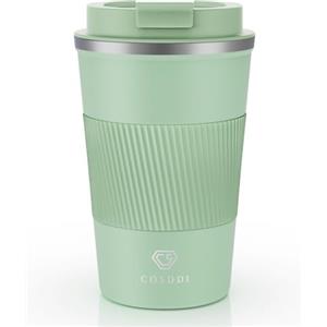 CS COSDDI Tazza Termica,Tazza da Viaggio per Caffe,Beuta da vuoto in acciaio inossidabile,Tazza termica da viaggio con coperchio a prova di perdite -Adatta a Caffe Te e Altre Bevande