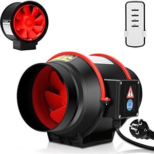 Ansobea Ventilatore per tubo estrazione fumi da 150mm, 540m³/h Ventilatore di scarico, Ventilatore da canale in linea con telecomando, 220V Ventilatore per tubo silenzioso, Ventilatore da canale per