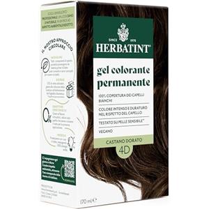 Herbatint Gel Colorante Permanente per Capelli 4D Castano Dorato - 170 ml | Senza Ammoniaca, 100% Copertura Capelli Bianchi | per Pelli Sensibili, con 8 Estratti Naturali Bio