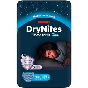 DryNites Huggies Drynites Mutandine Assorbenti per la Notte per Bambino, Taglia XL (48-60 Kg), Confezione da 27 Pezzi (9x3)