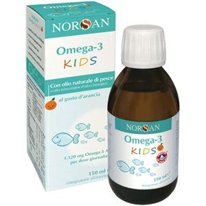 NORSAN Omega-3 Kids 150 ml - Integratore alimentare con Olio di pesce azzurro e Vitamine