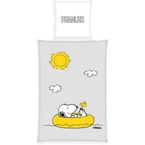 Herding Biancheria da letto Peanuts, Federa 80x80 cm, Copripiumino circa 135x200 cm, 100% Poliestere/Microfibra