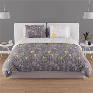 Soleil d'ocre Lisa, Impostare, Coperchio di Consolatore, Cotone, Bianco, 220 X 240 cm