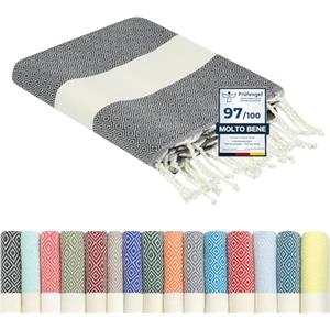 Flora Furora furora HOLIDAY Telo Mare Grande, cotone 100x200 cm | Telo Spiaggia antisabbia | Asciugamano Mare Fouta, frange e angoli - Pareo Donna Uomo Ragazzi | Pic Nic Beach Towel Coperta, lungo leggero