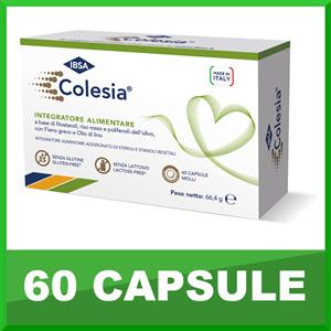 IBSA Colesia Soft Gel - Integratore Alimentare per il Controllo del Colesterolo e Trigliceridi - 60 Capsule Molli