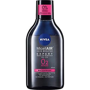 NIVEA Acqua micellare 400 ml Waterproof Nivea MicellAIR Formula 3 in 1 che rimuove efficacemente il trucco, pulisce e idrata la pelle senza sfregare, utilizzare micelle per rimuovere olio, sporco e