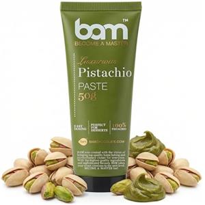 BAM Pasta di Pistacchio Pura - Crema di Pistacchio per Dolci - 100% Pistacchi Selezionati - Senza Glutine - Tubetto da 50g