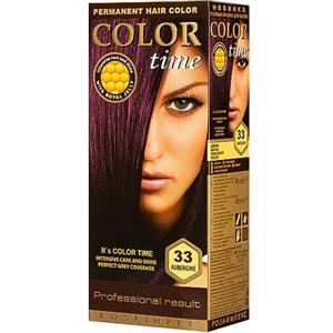 COLOR TIME | Tinta Permanente in Gel Colore Melanzana 33 | Arricchita con Gelatina Reale e Vitamina C | Colorazione Permanente per Capelli | Copre i Capelli Bianchi | 100 ML