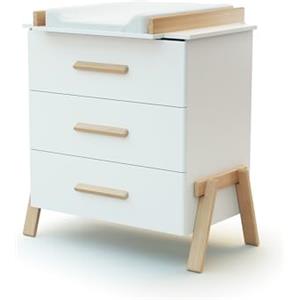 AT4 - Cassettiera fasciatoio 3 cassetti Canaille legno - Bianco/Faggio natural - 87 x 66 x 94 cm