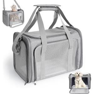 AiQInu Borsa per il trasporto di gatti e cani, pieghevole, con tracolla regolabile, portata 3-6 kg, per cani di piccola taglia, animali domestici in aereo